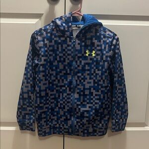 Under Armour Pixelated Blue and Gray Full Zip Hoodie